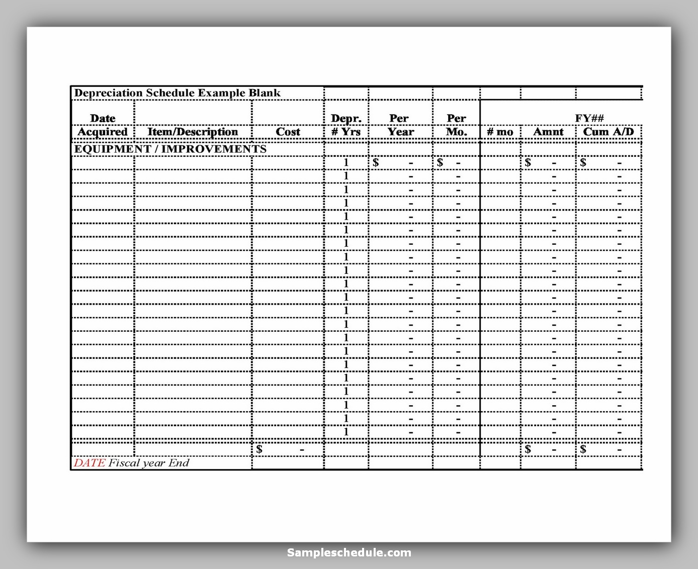 27-sample-depreciation-schedule-sample-schedule