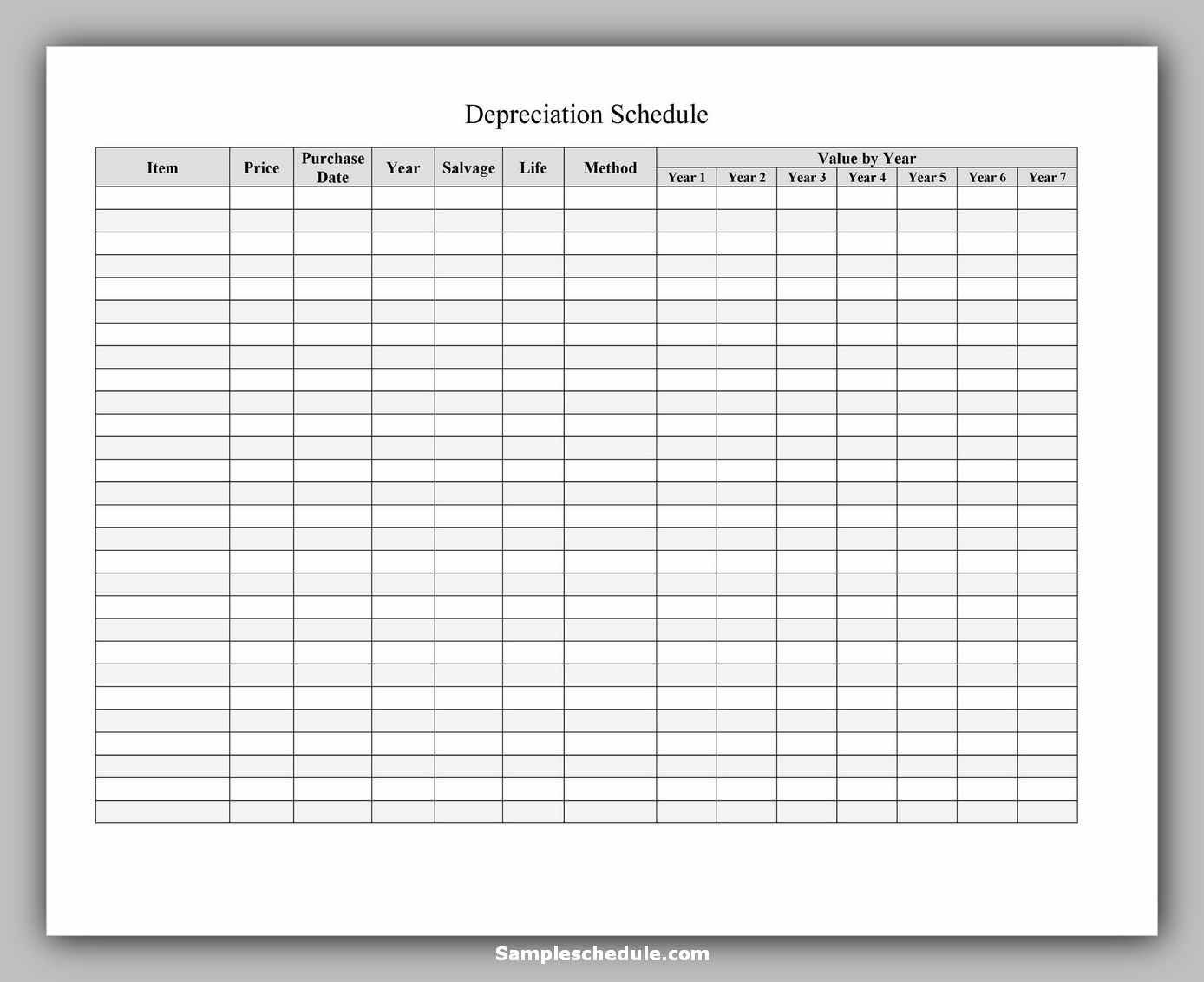 27+ Sample Depreciation Schedule - sample schedule