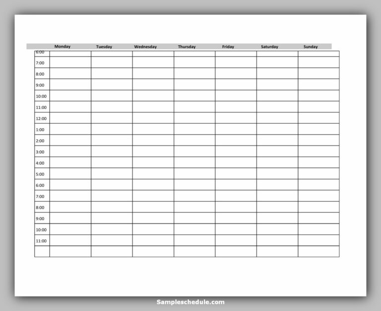 60+ Best Practices Hourly Schedule Template Excel & Word - sample schedule