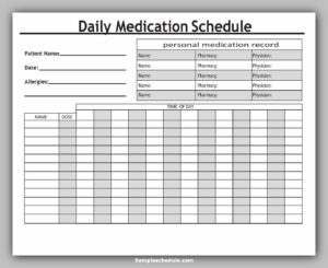 26+ Free Medication Schedule Template - sample schedule