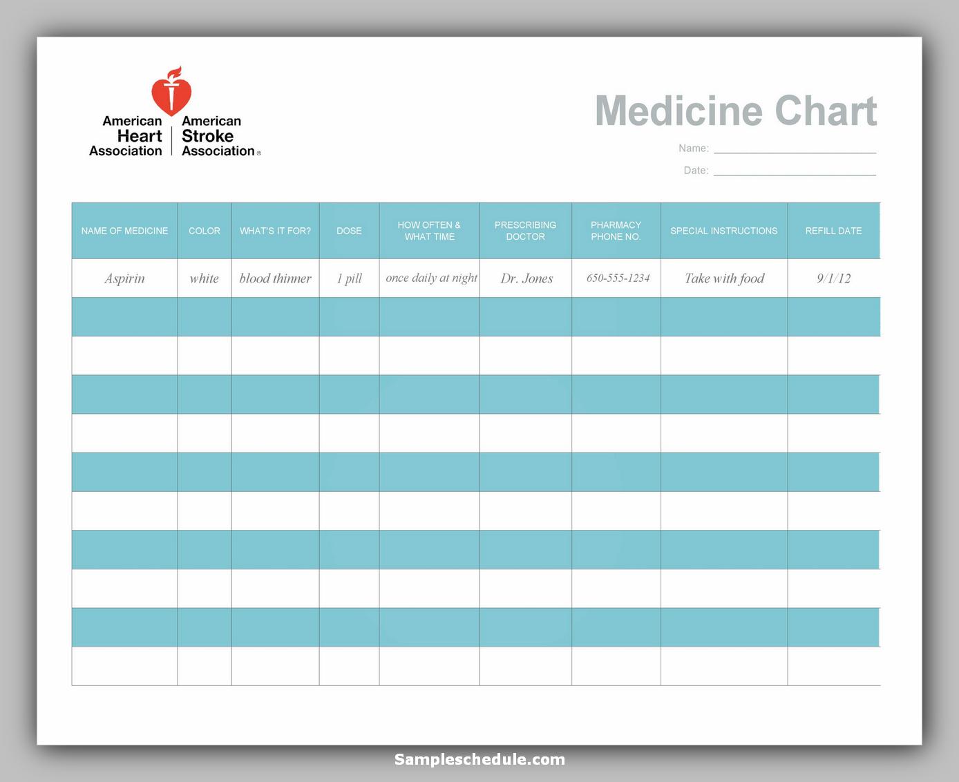 26+ Free Medication Schedule Template - sample schedule