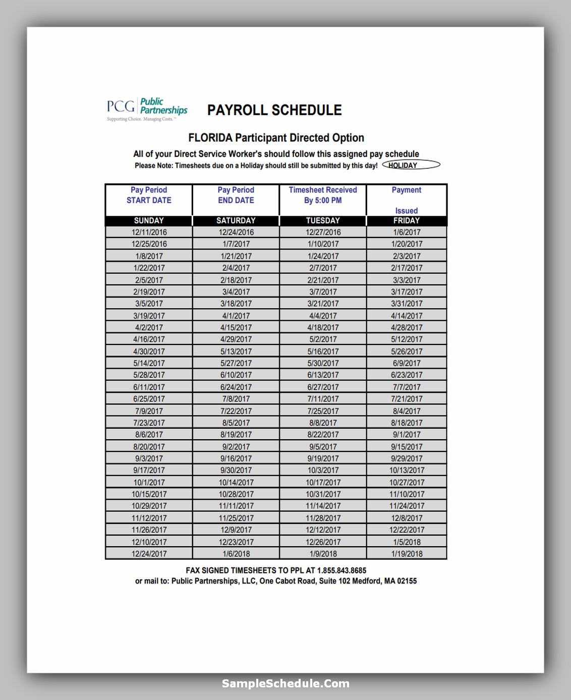 10+ Amazing Payroll Schedule Template sample schedule