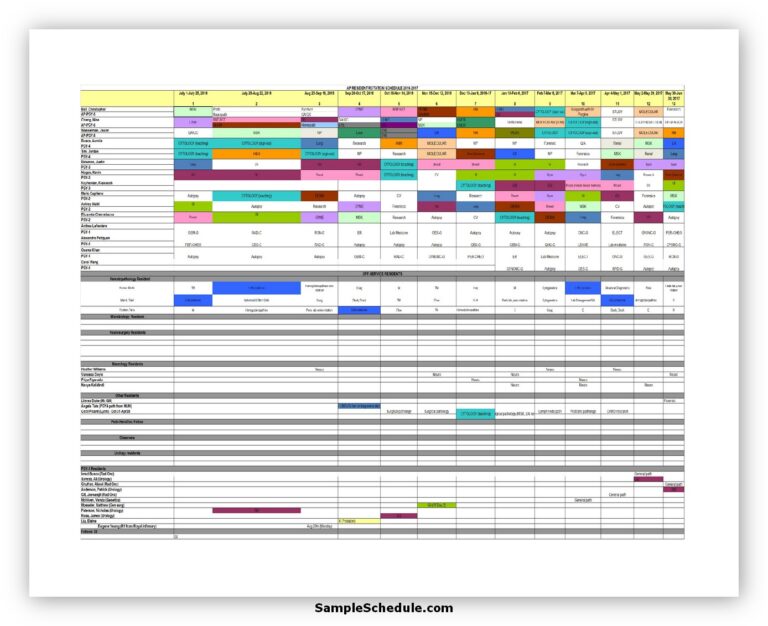 51 Free Rotation Schedule Template - sample schedule