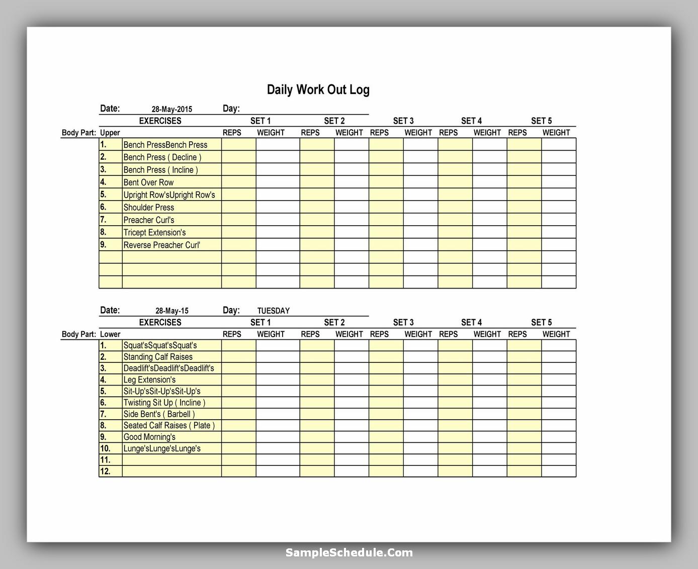 44+ Free Workout Schedule Template Excel, Word & Tips to find it ...