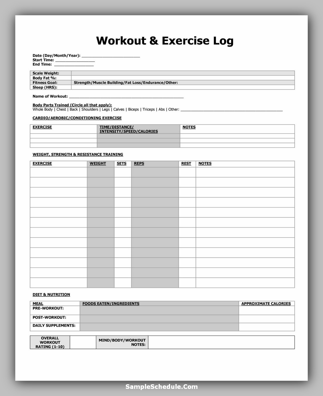 44+ Free Workout Schedule Template Excel, Word & Tips to find it ...