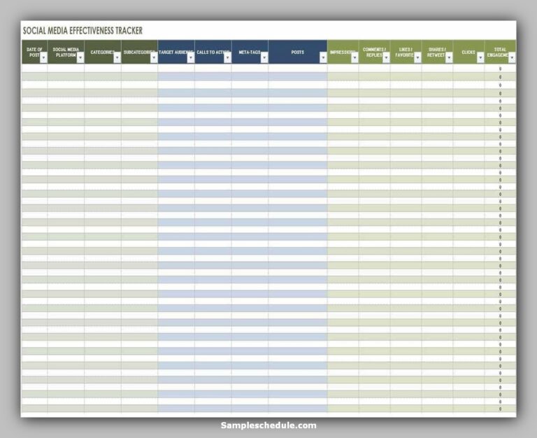 10+ Social Media Schedule Template