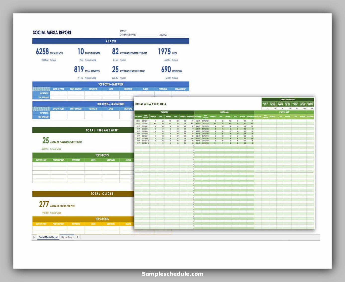 10+ Social Media Schedule Template