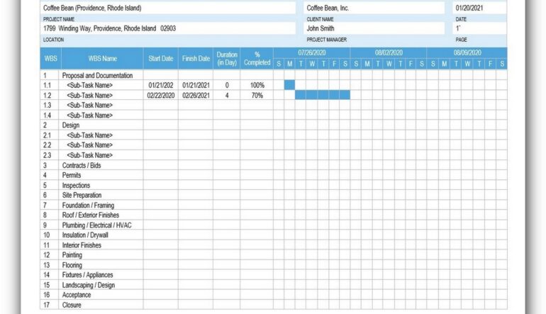 sample schedule