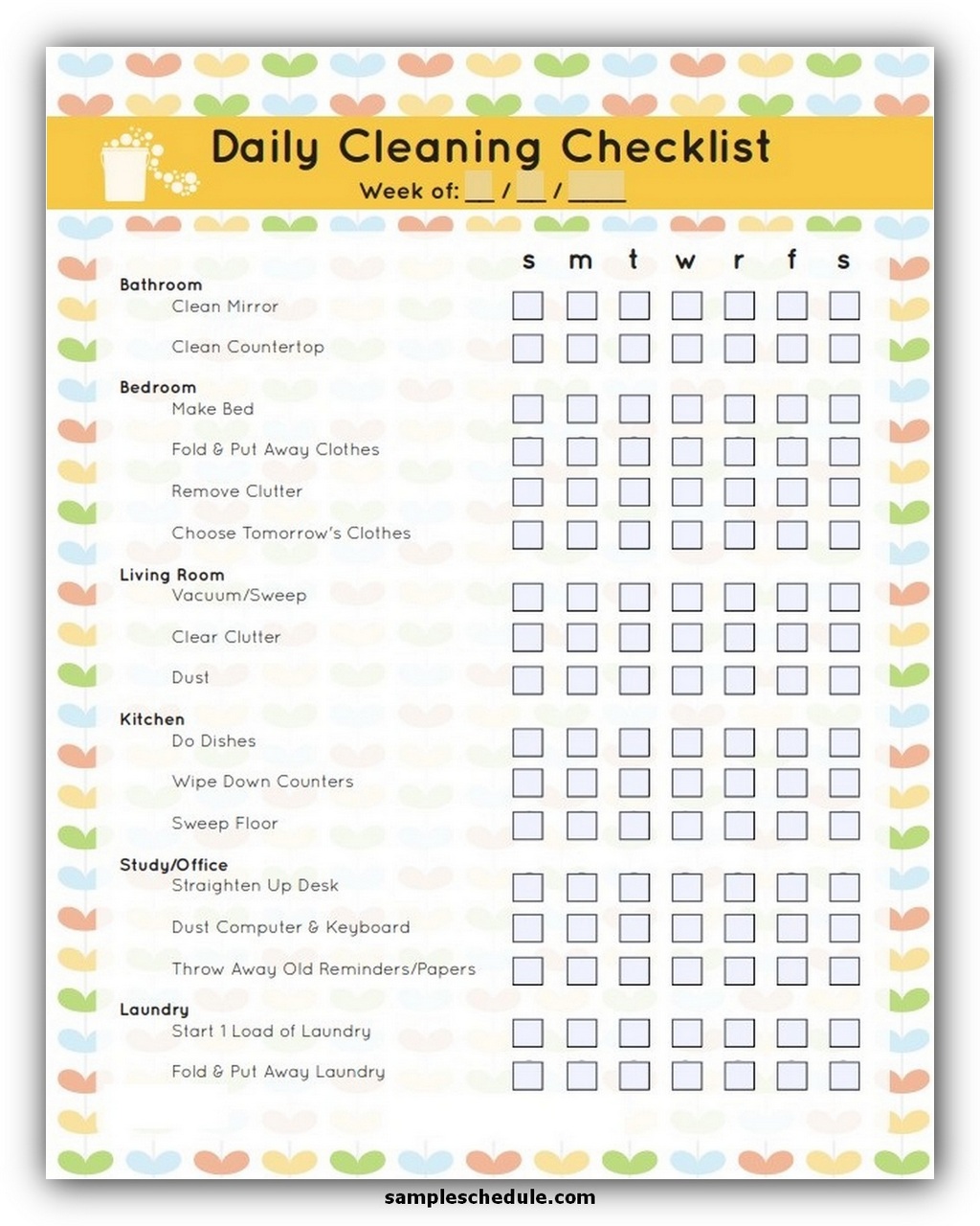 8 Useful Cleaning Schedule Template Sample Schedule