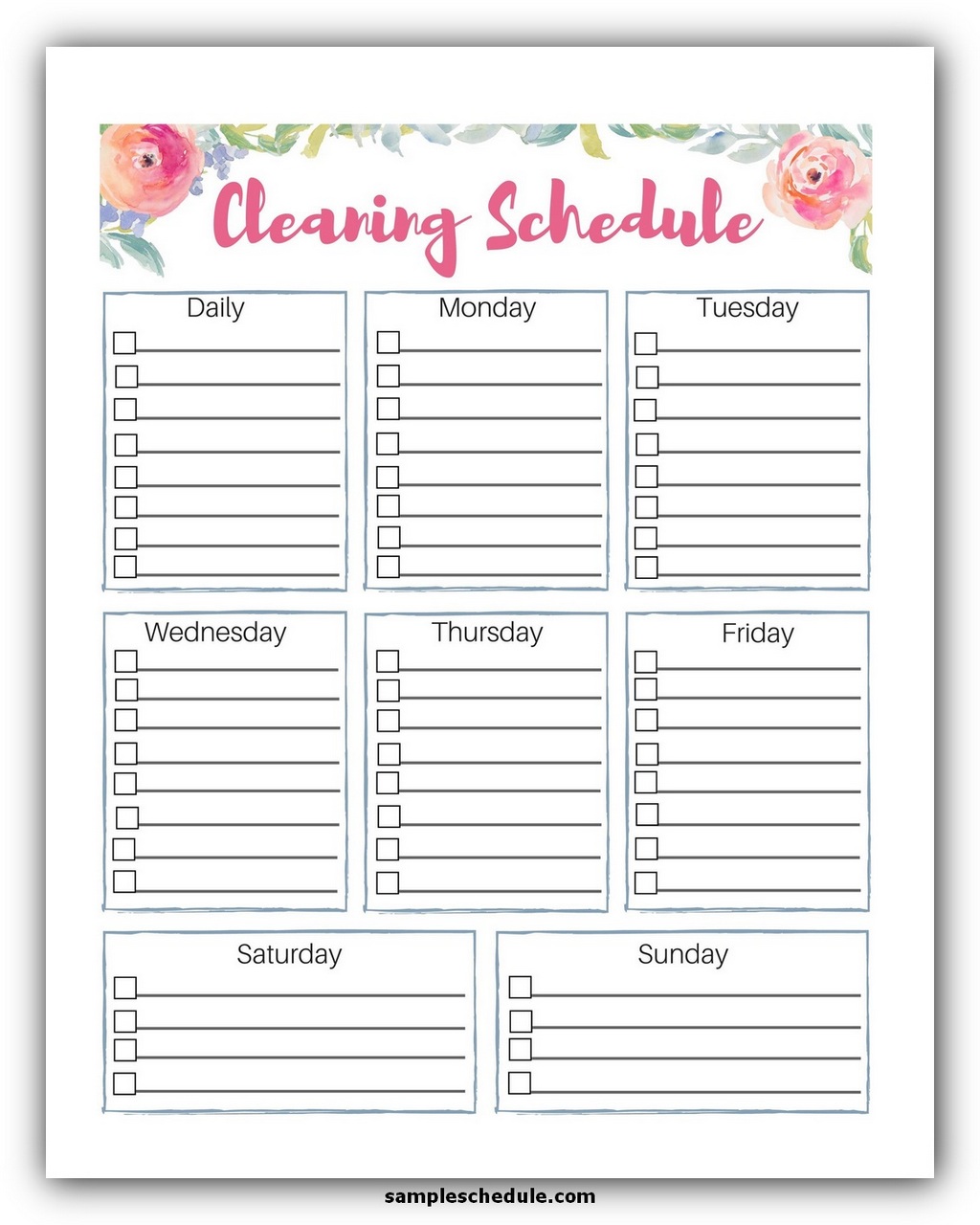 10+ Professional House Cleaning Checklist Template Free - sample schedule