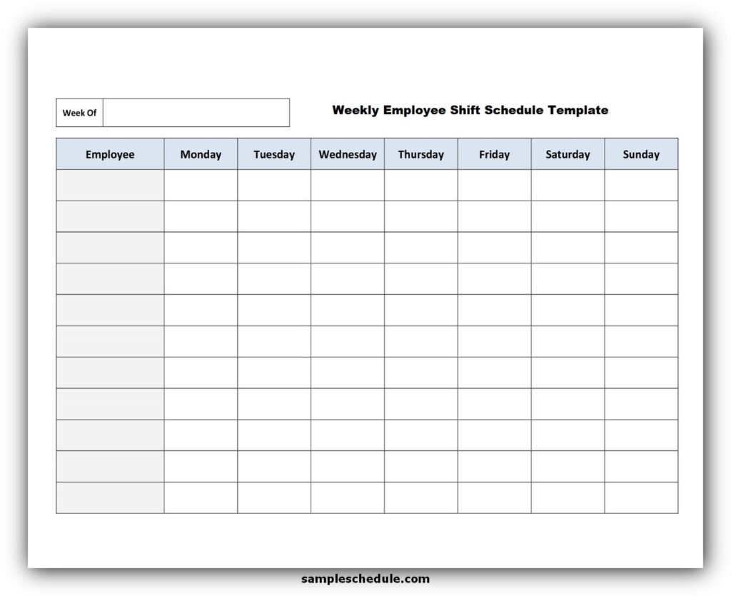 Employee Shift Schedule Template Download Schedule Shift Template Week 