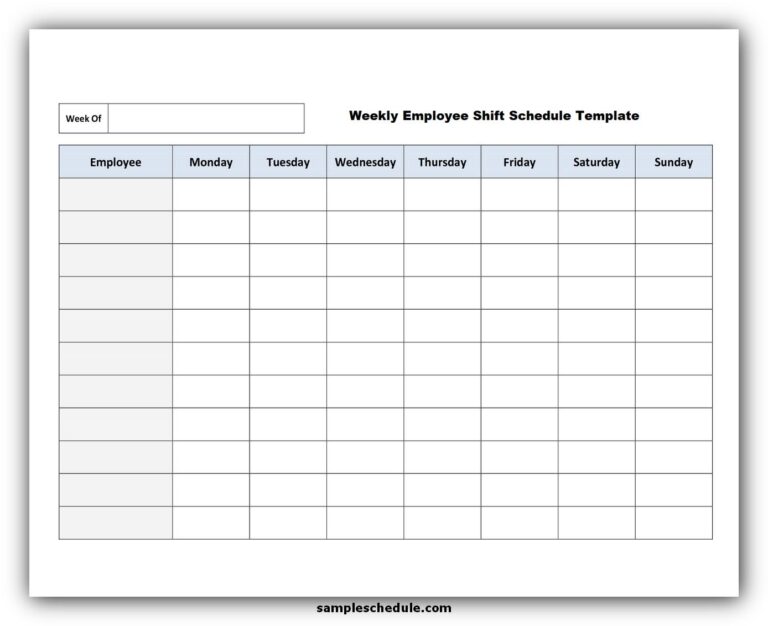 4 Questions for an Effective Weekly Employee Shift Schedule Template ...