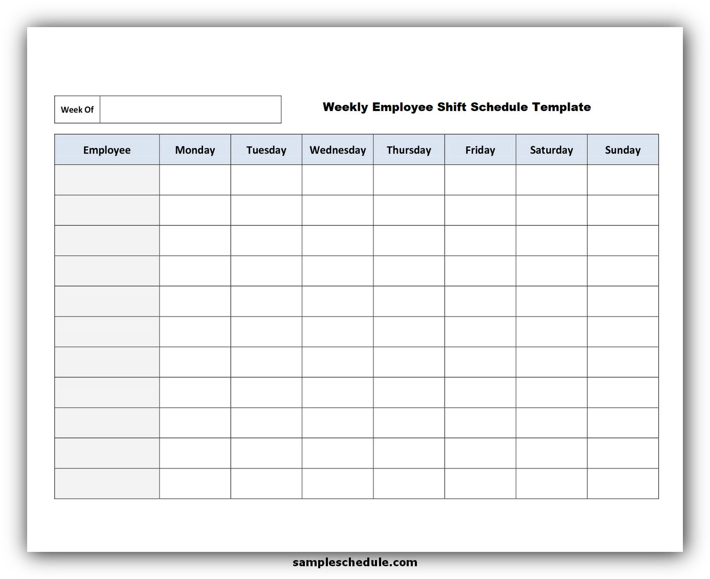 Free Weekly Employee Shift Schedule Template Excel Master Template 