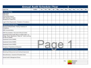 16+ Excellent Audit Schedule Template - sample schedule