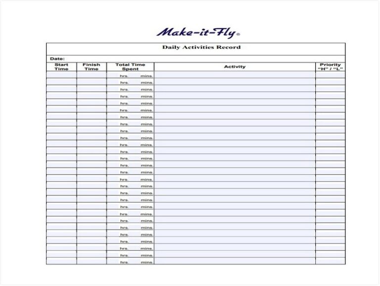 17+ Daily Log Template Free - Sample Schedule