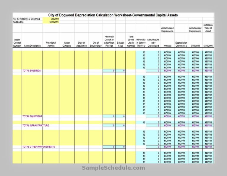 25+ Depreciation Schedule Template Excel Free to Use sample schedule