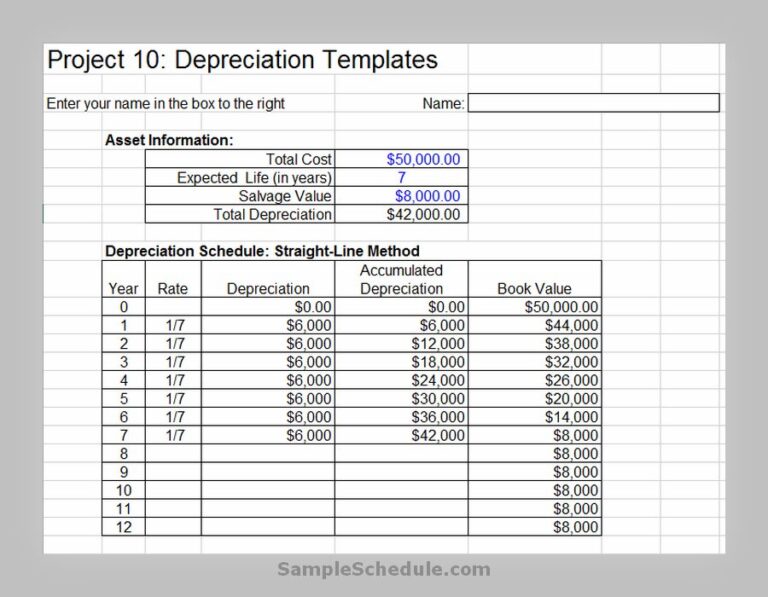 25+ Depreciation Schedule Template Excel Free to Use - sample schedule