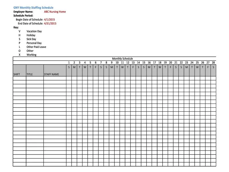 30+ Free Employee Shift Schedule Template Excel - sample schedule