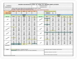 6+ Best Employee Work Schedule Template Monthly - sample schedule