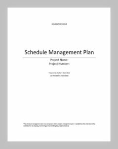 10+ Free Schedule Management Plan Template - sample schedule