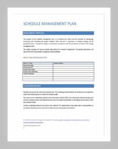 10+ Free Schedule Management Plan Template - Sample Schedule