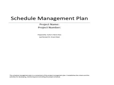 10+ Free Schedule Management Plan Template - sample schedule