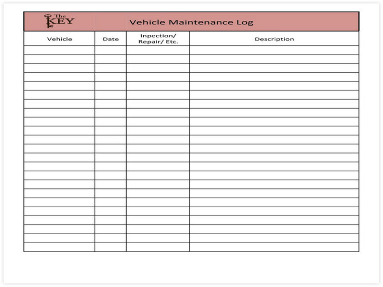 50 Best Vehicle Maintenance Schedule Template - sample schedule