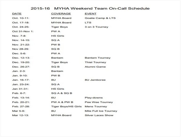 13+ Outstanding On Call Rotation Schedule Template - sample schedule