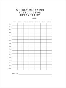 10+ Free Cleaning Schedule Template for Restaurant - sample schedule