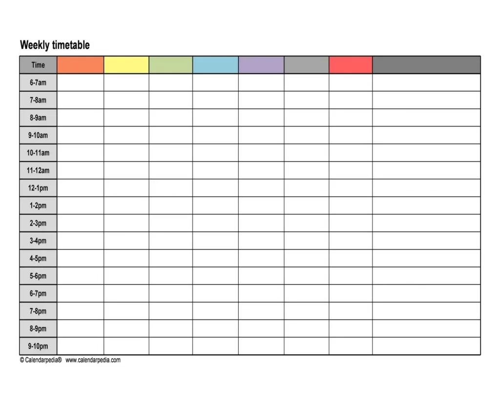 50+ Amazing Weekly Schedule Template (Excel, Word, PDF) - sample schedule