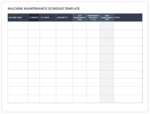 10+ Best Machine Maintenance Schedule Template (pdf Word Excel 