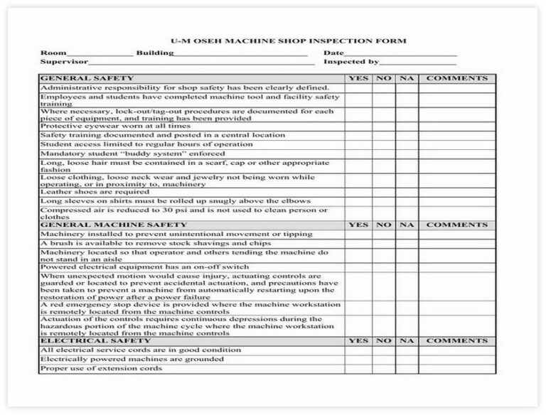 10+ Best Machine Maintenance Schedule Template (PDF WORD EXCEL ...