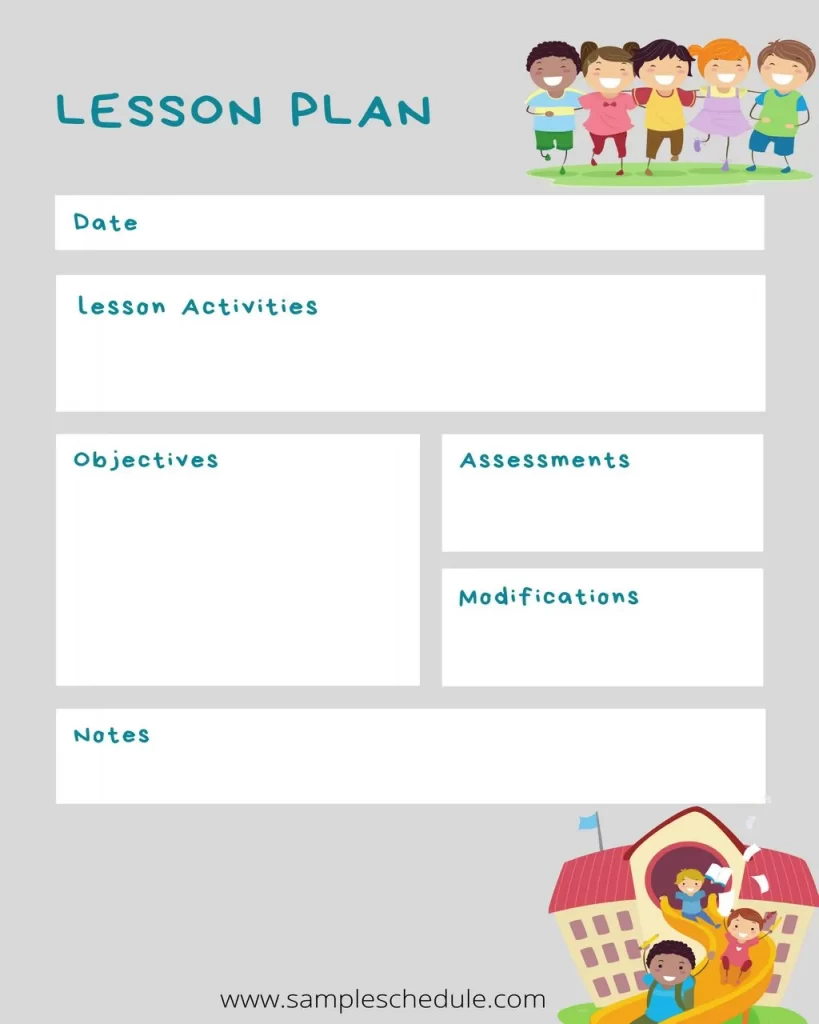 30+ Free Lesson Plan Template - sample schedule